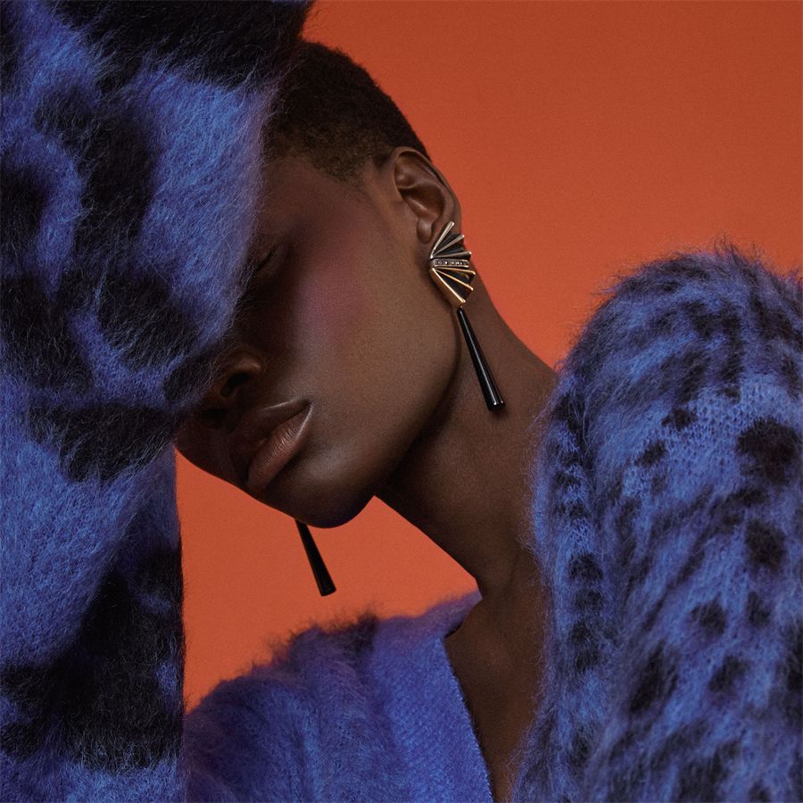 Bi-color 'fan' earrings VENTAGLI | OR  BARR ZIRCAGBR